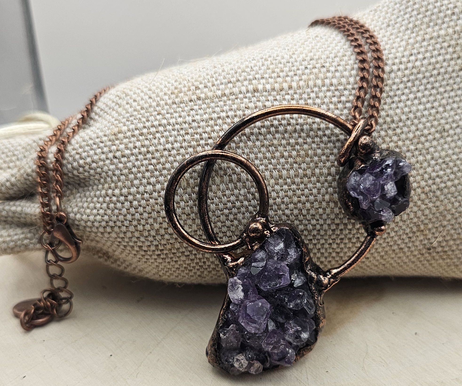 Handmade Raw Amethyst Crystal Necklace