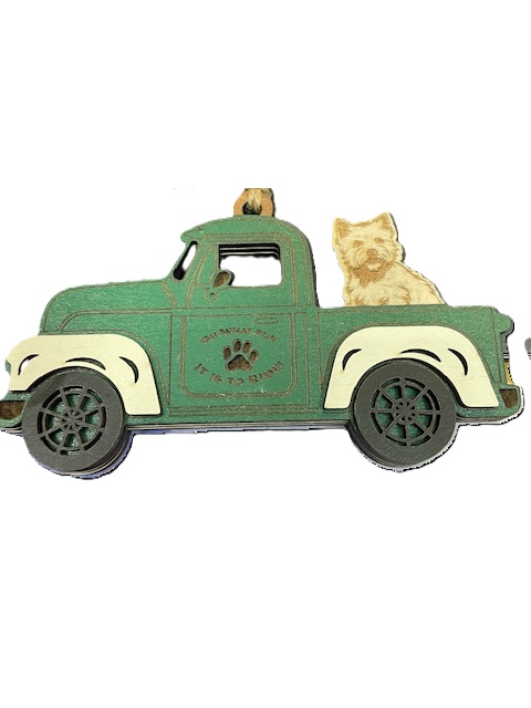 One Dog Breed Insert Vintage Truck Ornament