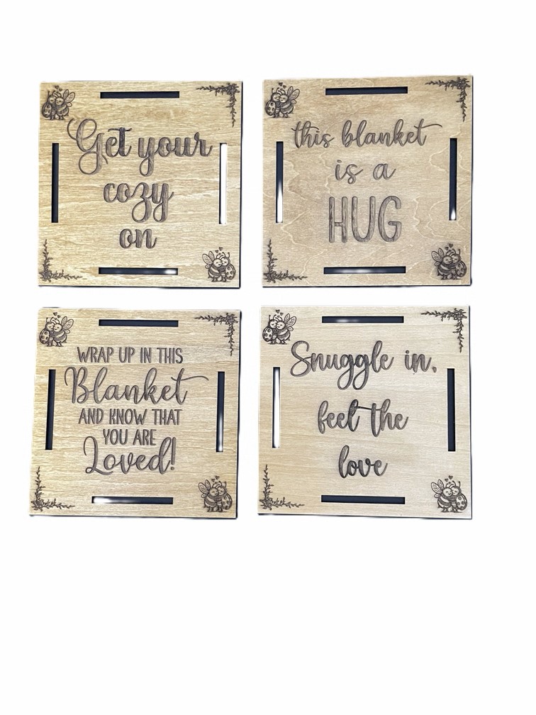 Engraved Wooden Blanket Tags