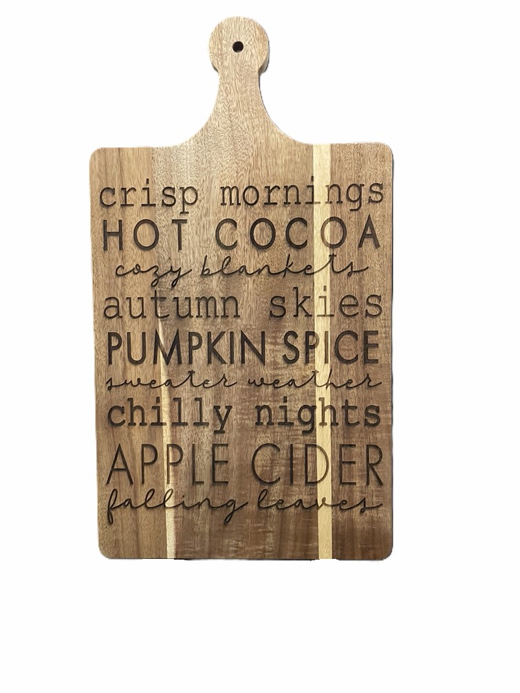 Autumn-Themed Wooden Serving Board