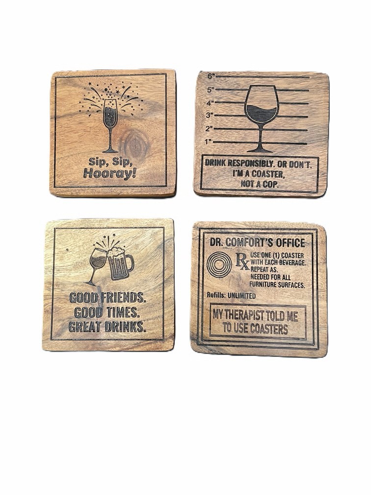 Wooden Drink Coaster Set