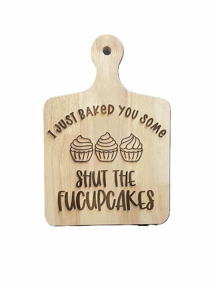 Funny Cupcake Wooden Cutting Board