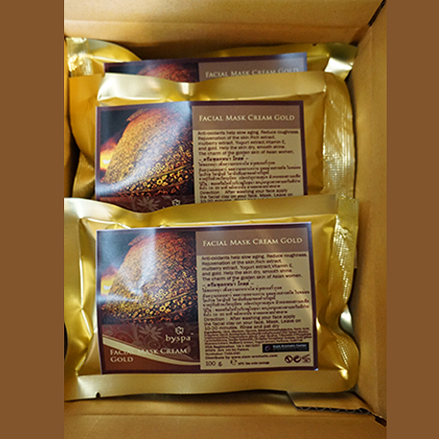 FACIAL MASK CREAM GOLD เฟเชี่ยลมาส์กครีม โกลด์ (ครีมขัดหน้าทอง) 