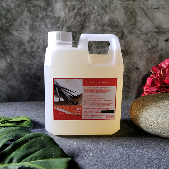 Milky Bath Oil White Vanilla มิลกี้บาธออย กลิ่น ไวท์วนิลา (น้ำนมนวดตัว,น้ำนมแช่อาบ)