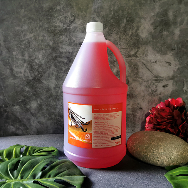 Milky Bath Oil Vanilla มิลกี้บาธออย กลิ่น วนิลา (น้ำนมนวดตัว,น้ำนมแช่อาบ)