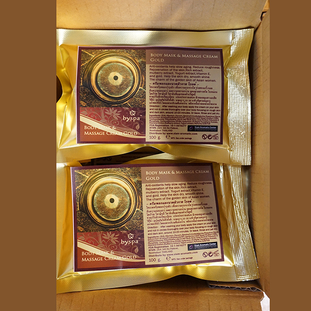Body Mask & Massage Cream Gold บอดี้มาส์คแอนด์มาสซาจ ครีม โกลด์ (ครีมพอกและนวดตัวทอง)
