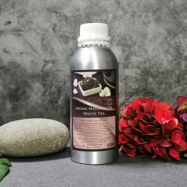 Aroma massage Oil White Tea น้ำมันนวดตัวอโรมา กลิ่น ไวท์ที (ชาขาว)