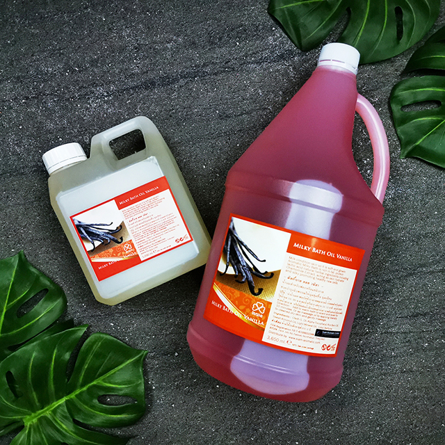 Milky Bath Oil Vanilla มิลกี้บาธออย กลิ่น วนิลา (น้ำนมนวดตัว,น้ำนมแช่อาบ)