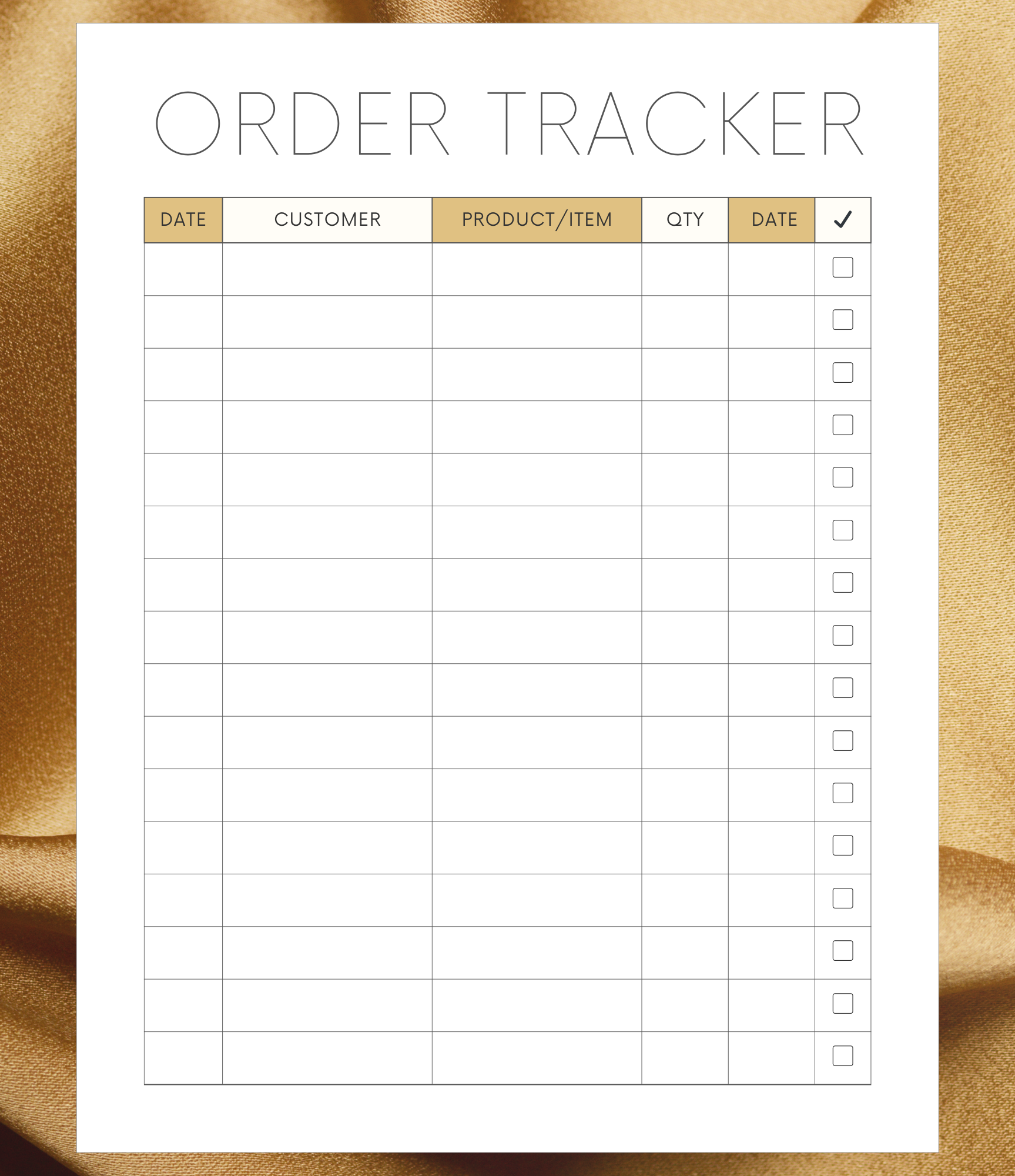 Order Tracking Sheets 