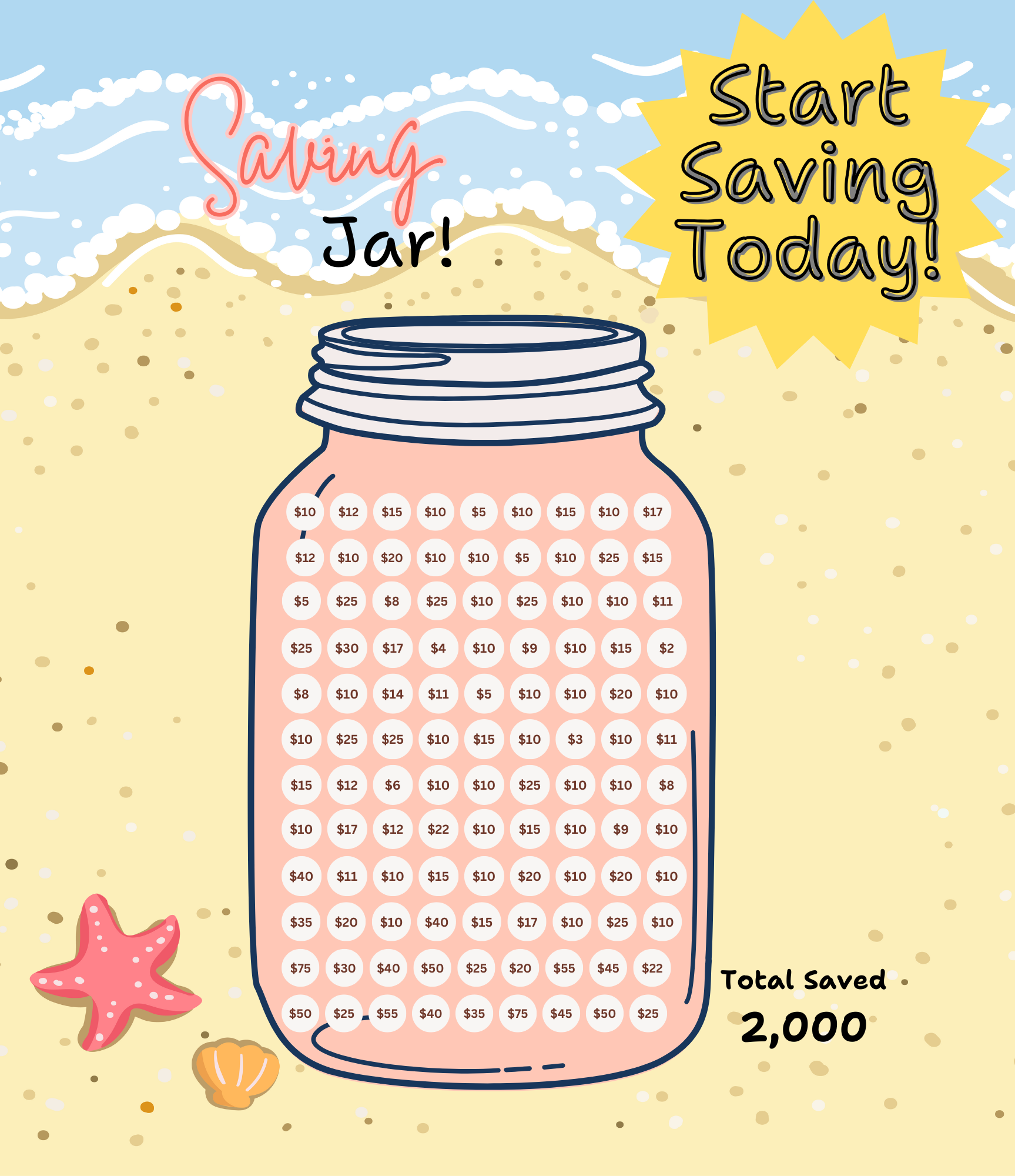 Sea Pink- Saving Jar 