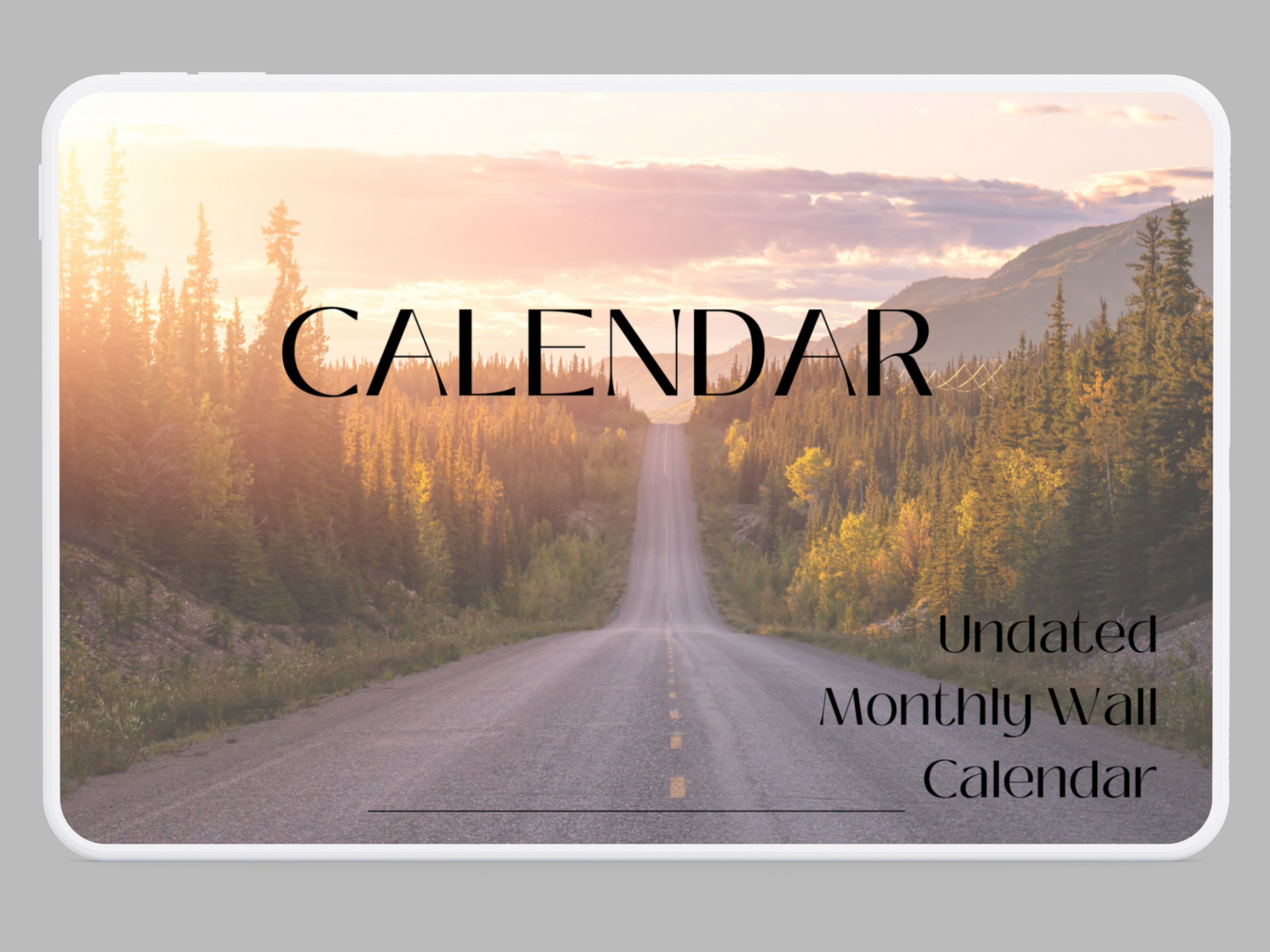 Undated Digital Wall Calendar - Timeless & Versatile
