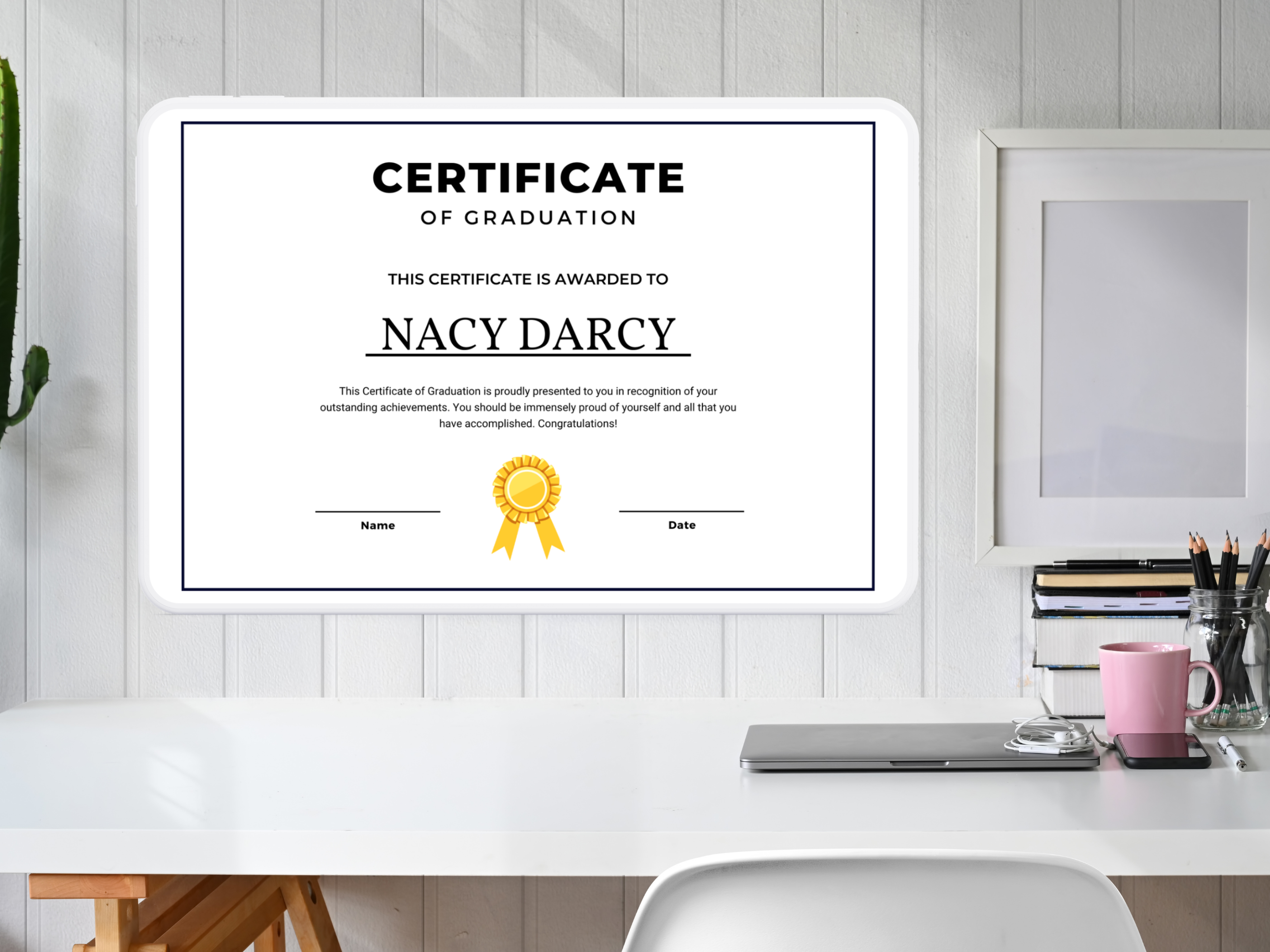 Graduation Certificate - Digital Template