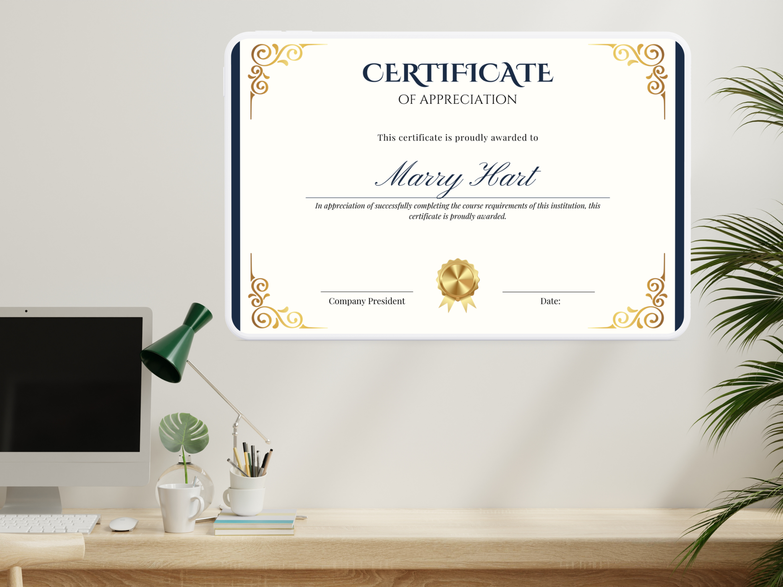 Appreciation Certificate - Digital Template