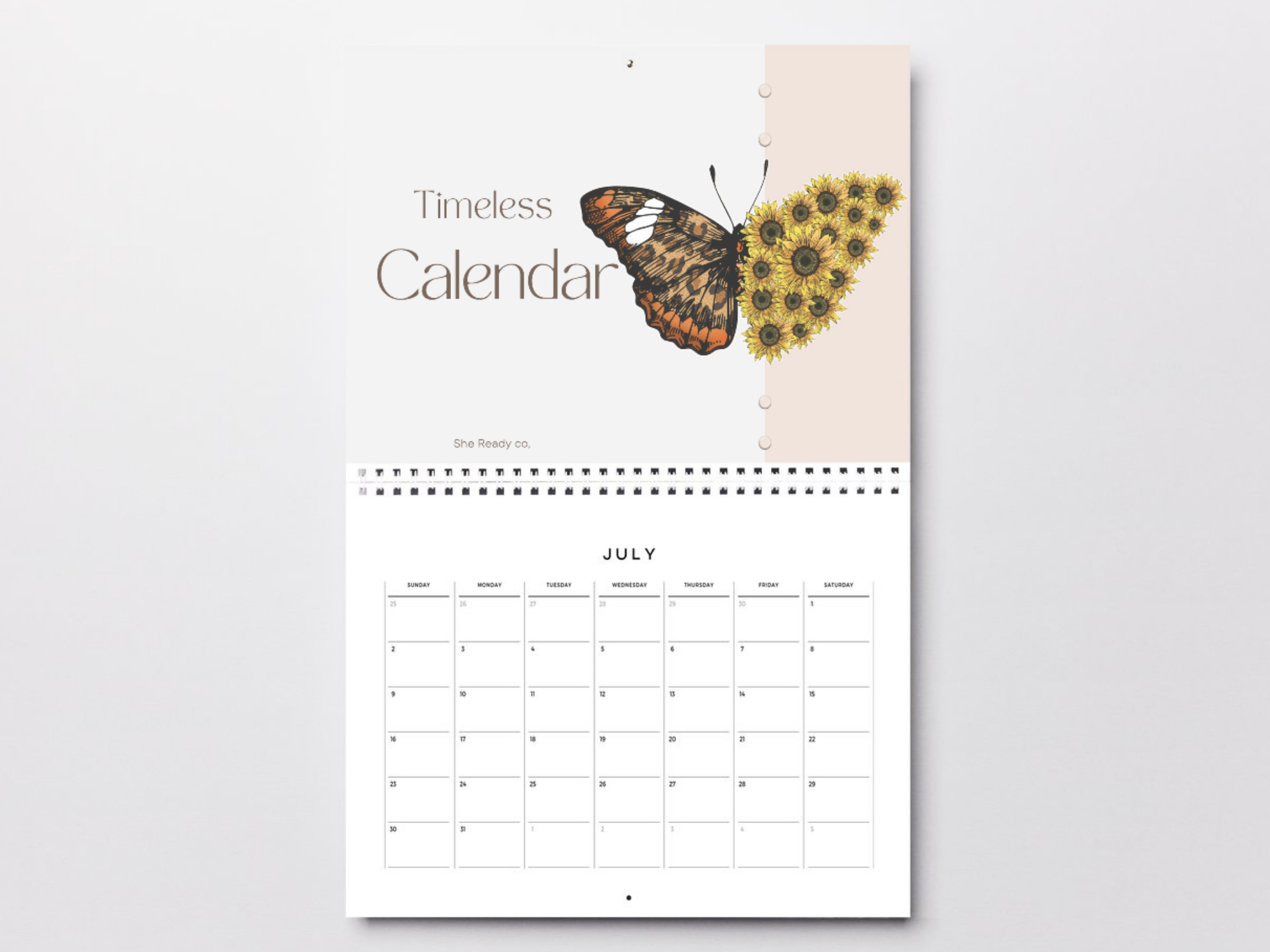 "Timeless Butterfly: Your Everlasting Digital Wall Calendar"