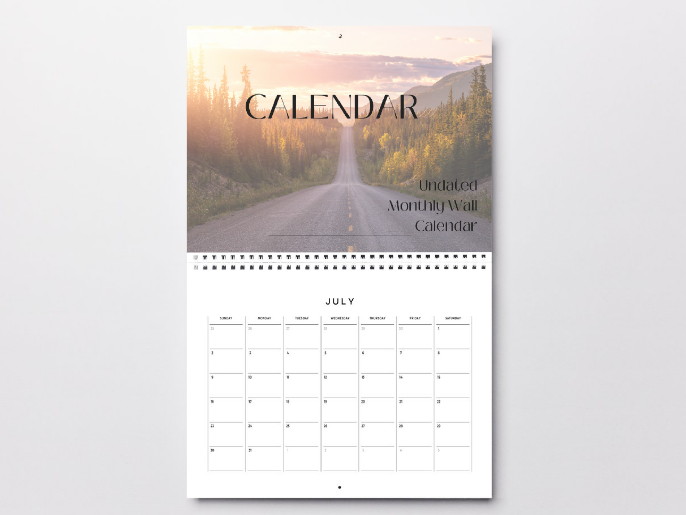 Undated Digital Wall Calendar - Timeless & Versatile