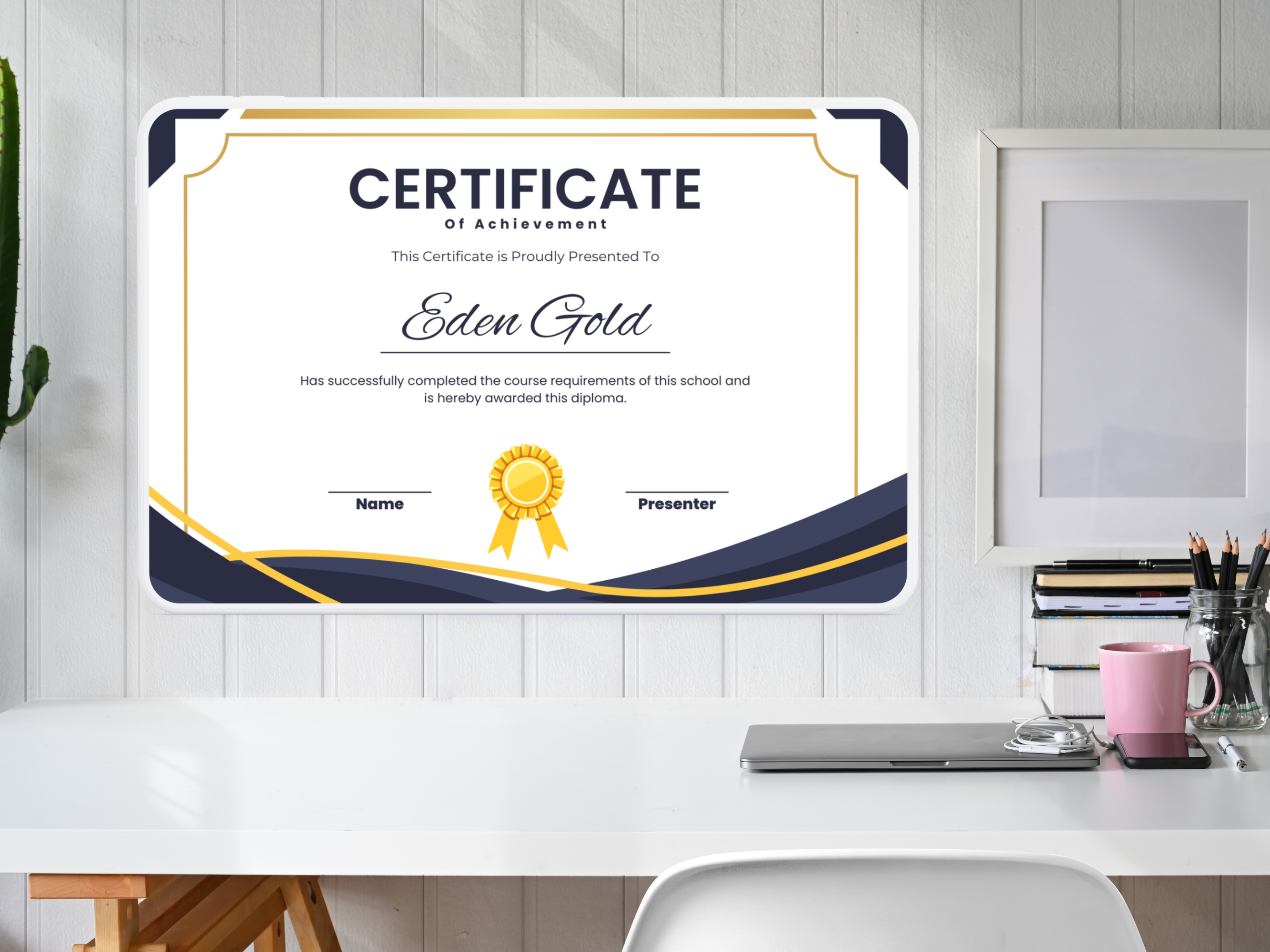 Achievement Certificate - Digital Template