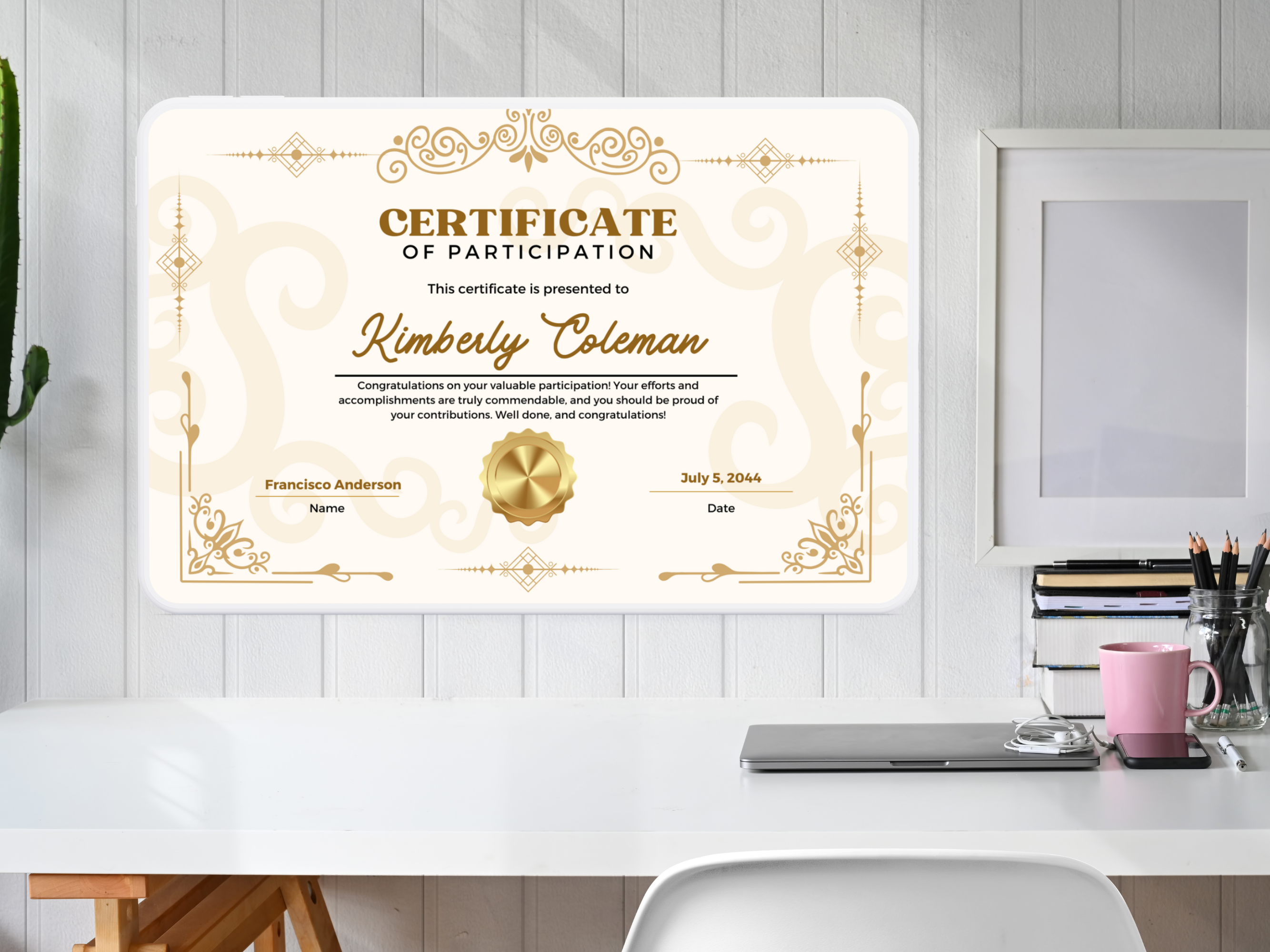 Participation Certificate - Digital Template