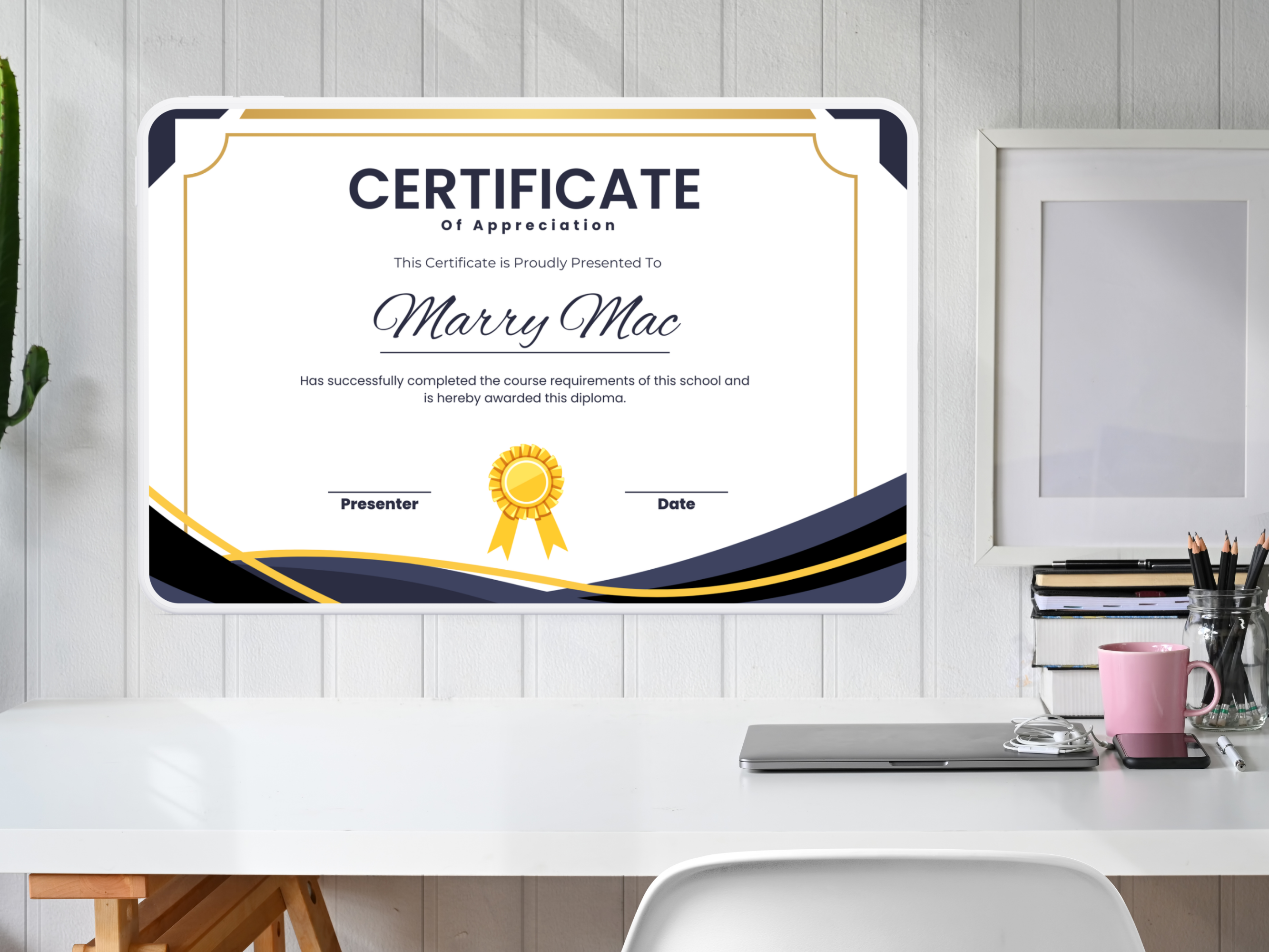 Appreciation Certificate - Digital Template