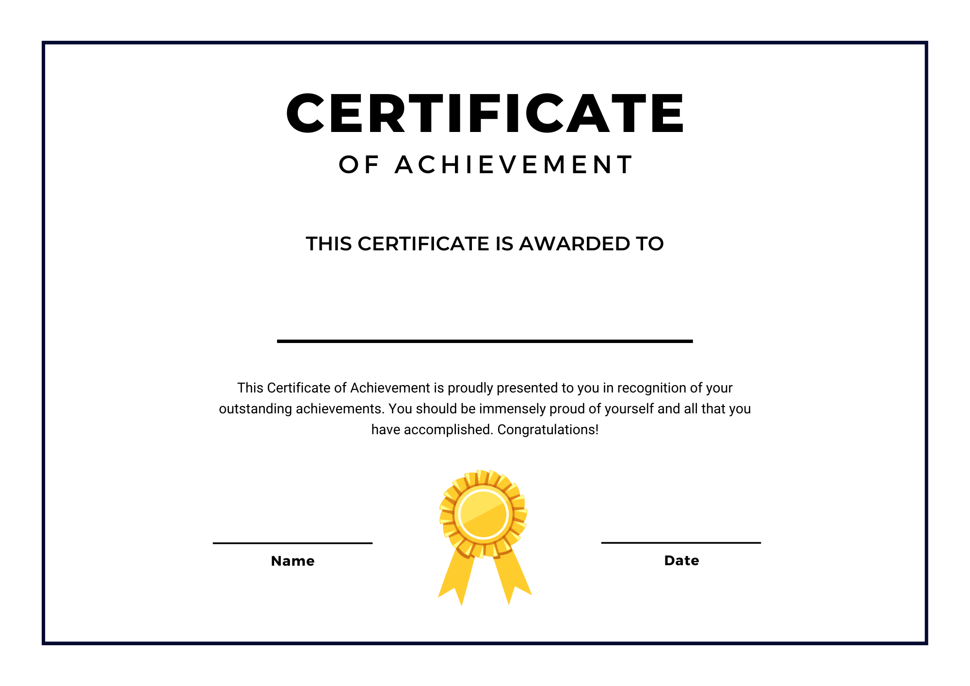 Graduation Certificate - Digital Template