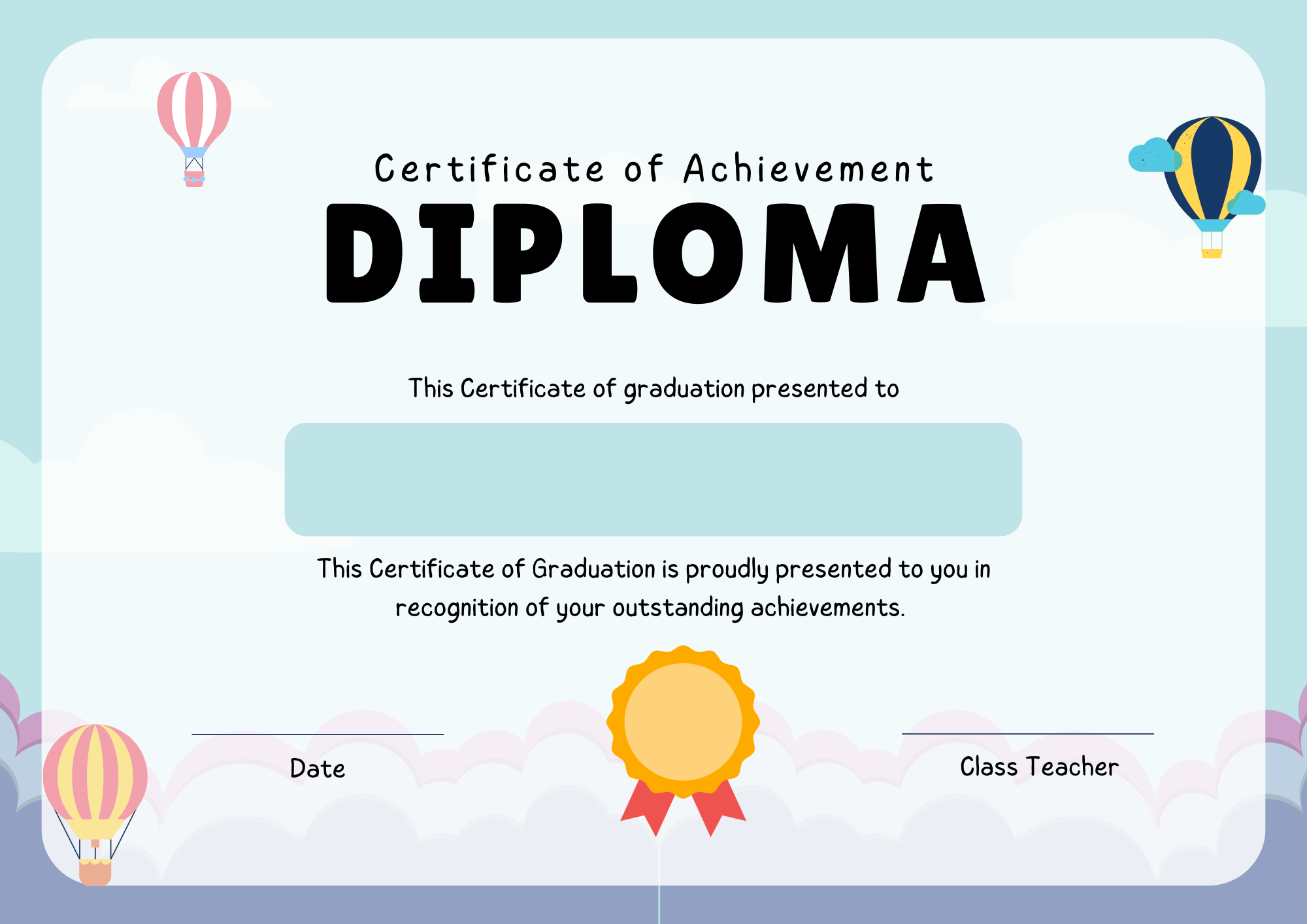 Graduation Certificate - Digital Template