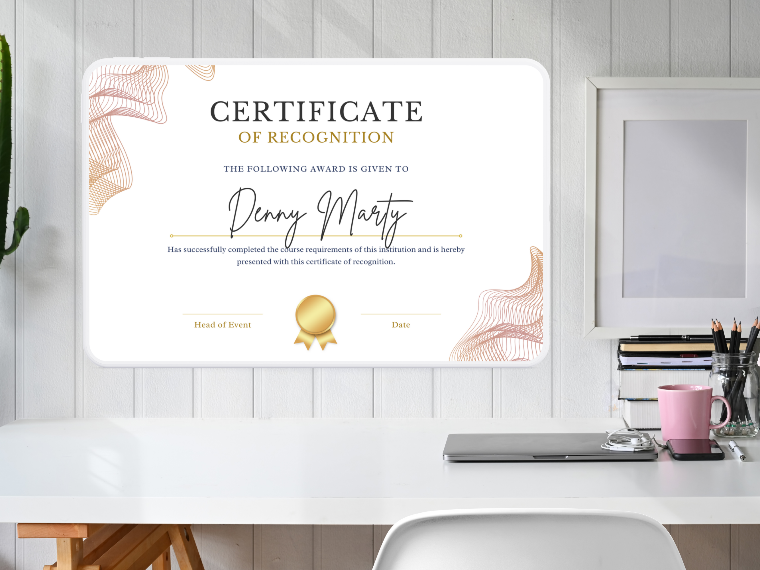 Recognition Certificate - Digital Template