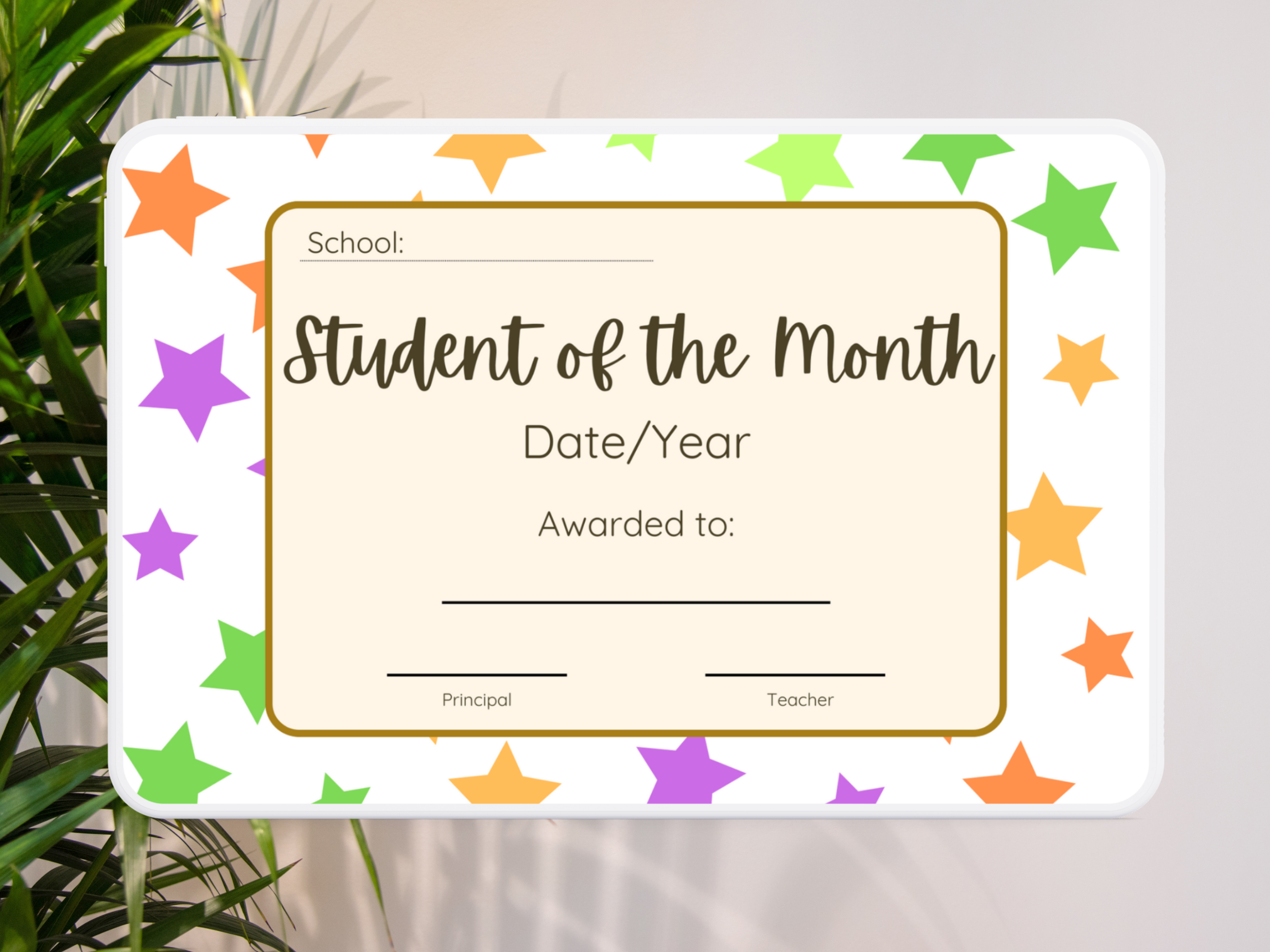Student of the Month Certificate