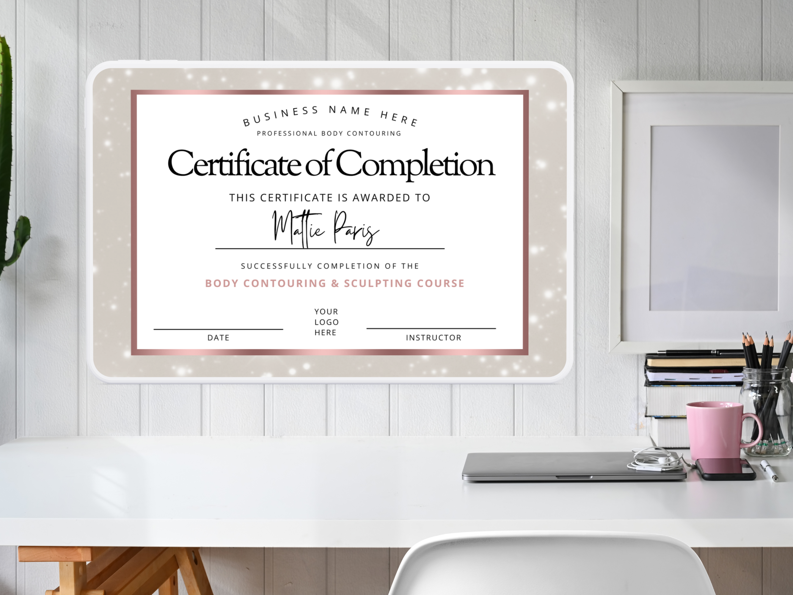 Body Sculpting and Contouring Certificate -Digital Template