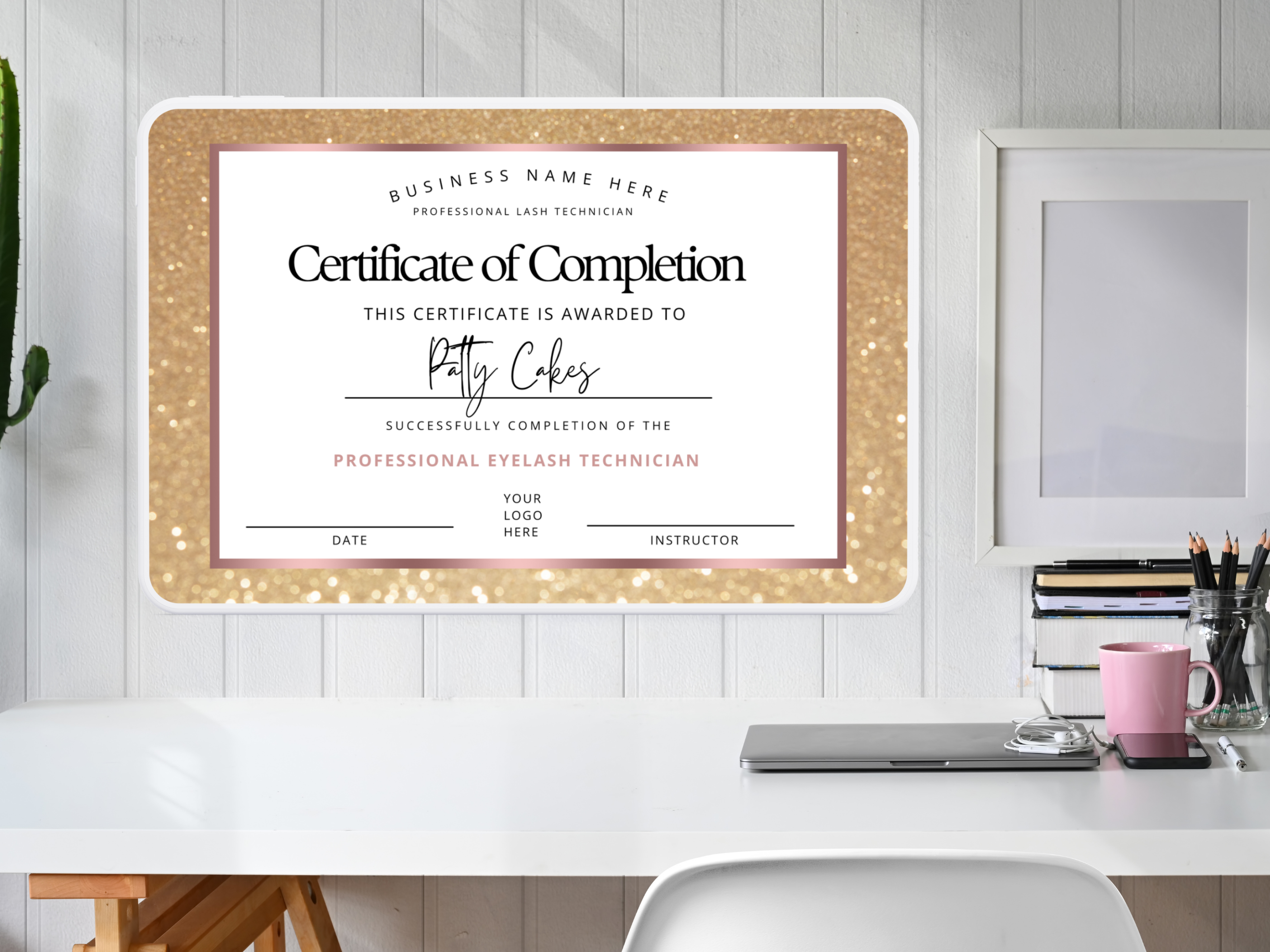 Eyelash Technician Certificate - Digital Download