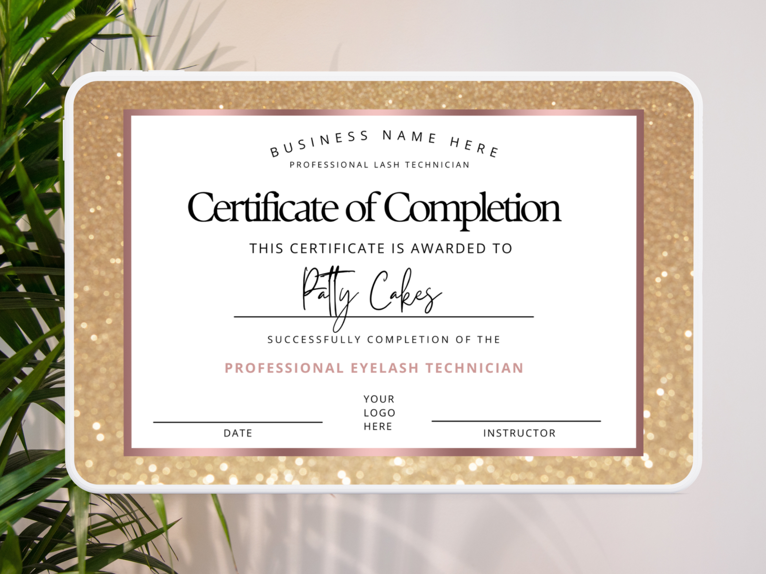 Eyelash Technician Certificate - Digital Download