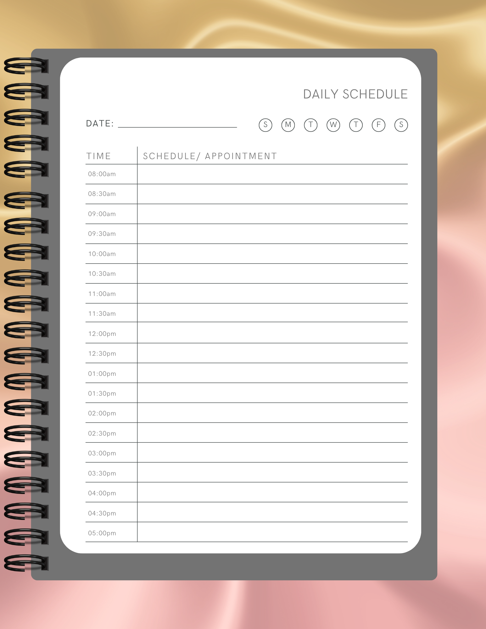 Pink & Gold Hyperlink Digital Planner – 70 Pages