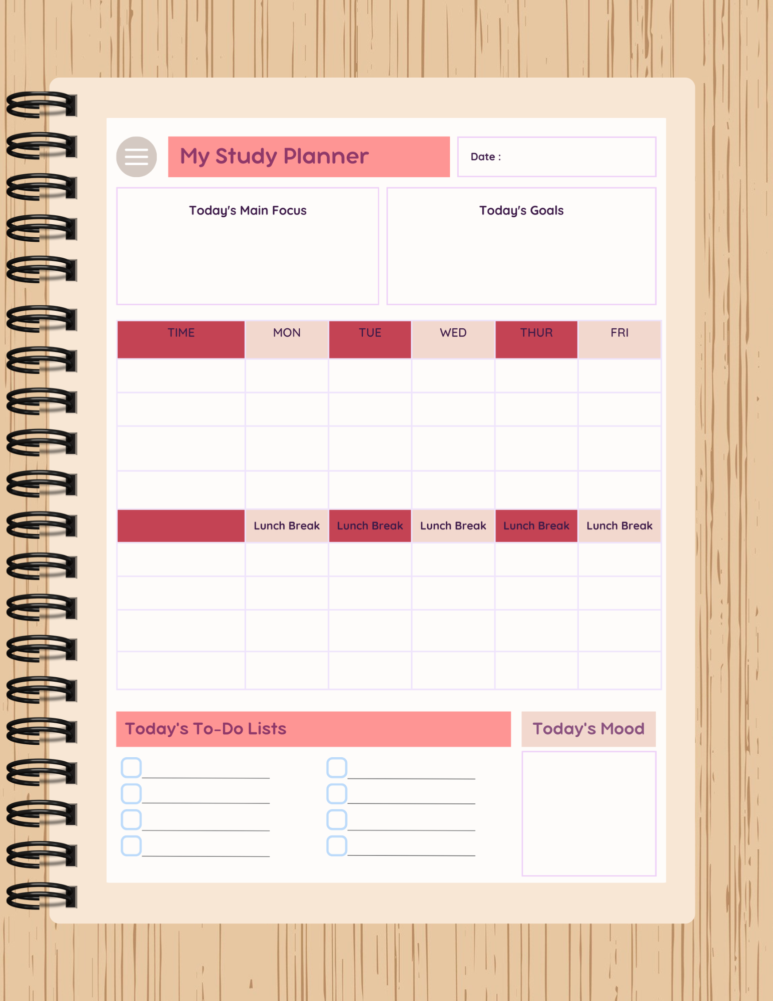 Rose & Pink Hyperlink Digital Planner – 65 Pages