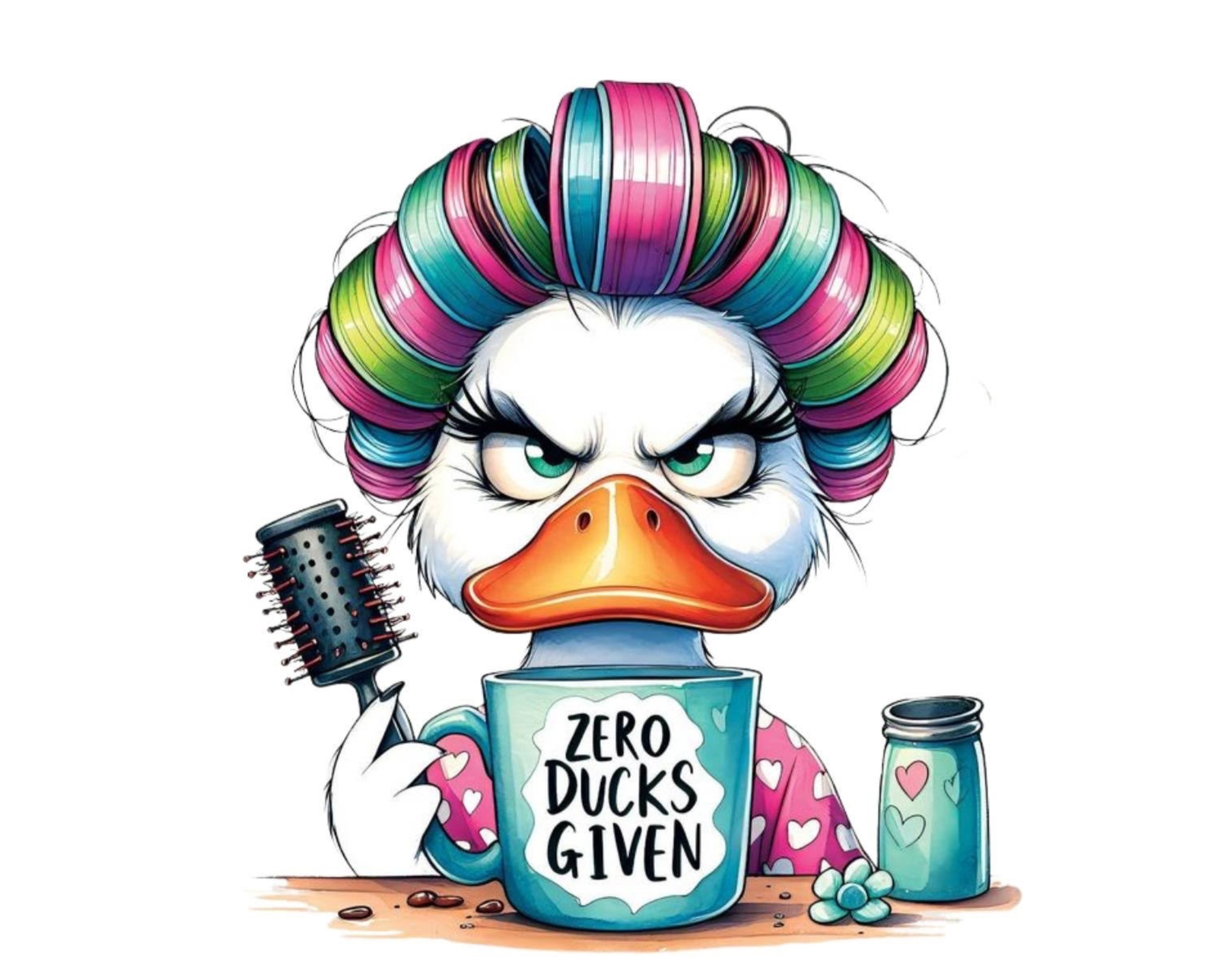 "Zero Ducks Given" Duck Art Clip – PNG File (Transparent Background)