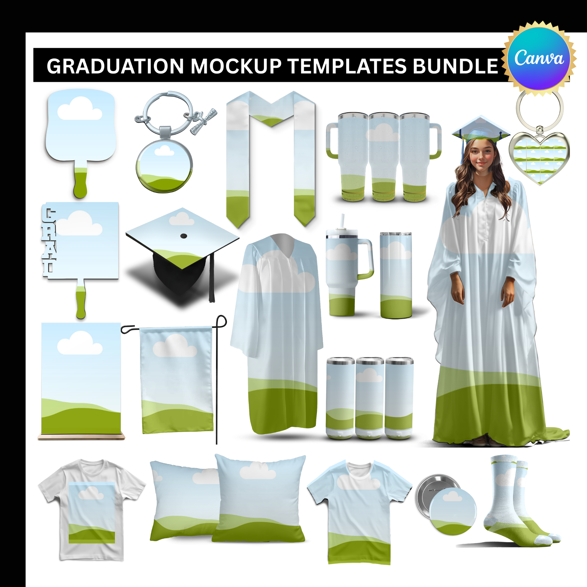 Graduation Mockup Templates Bundle