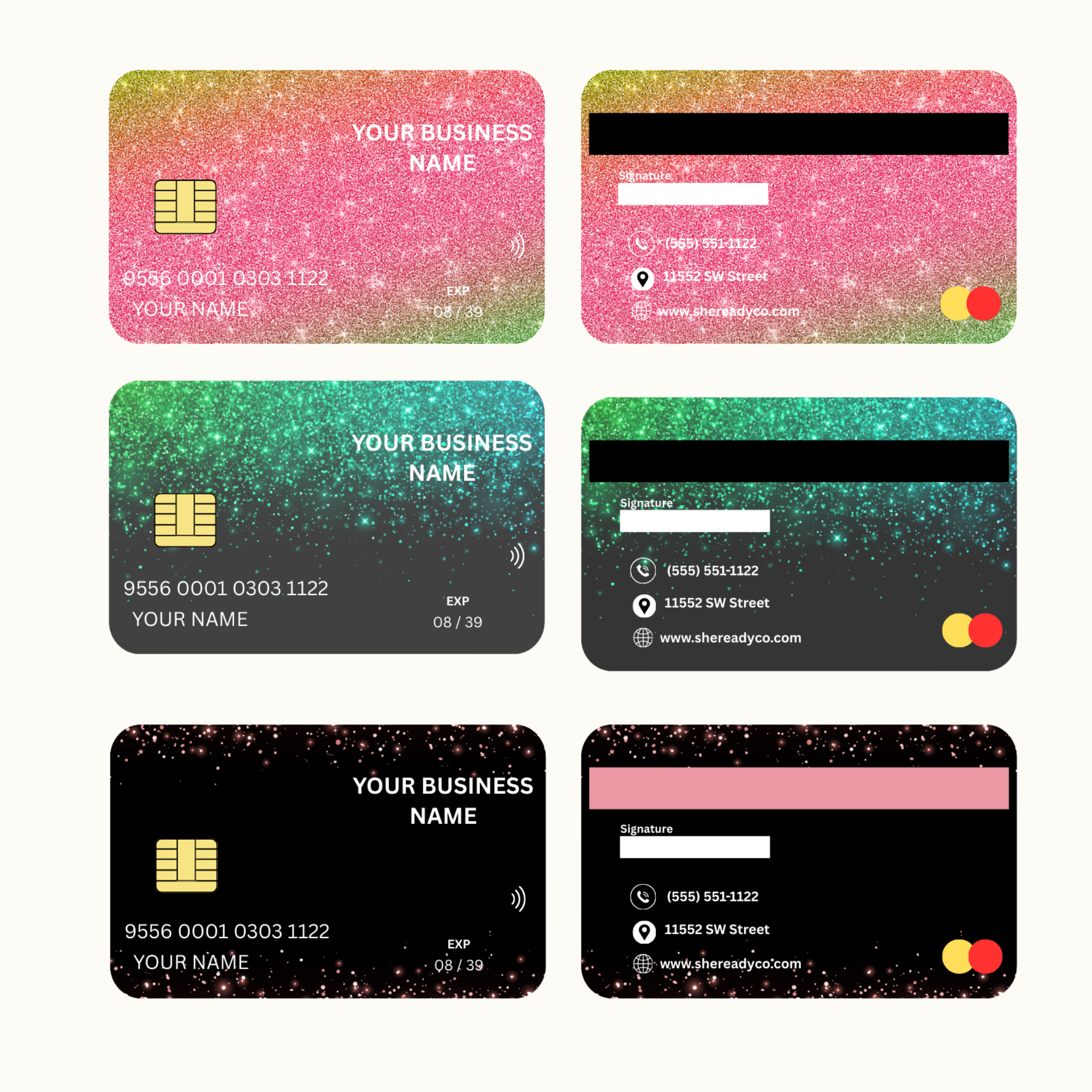 Credit Card Business Card Canva Template – Drag And Drop (Rounded Corners)