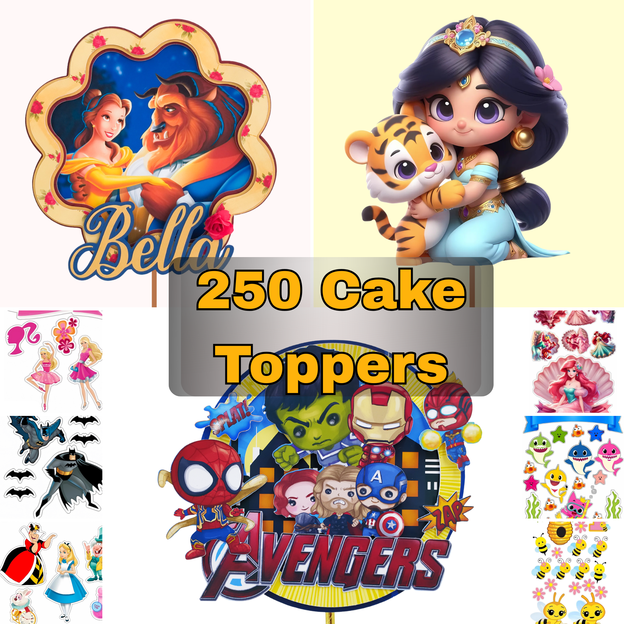 Ultimate Party Cake Topper Bundle – 250 Designs