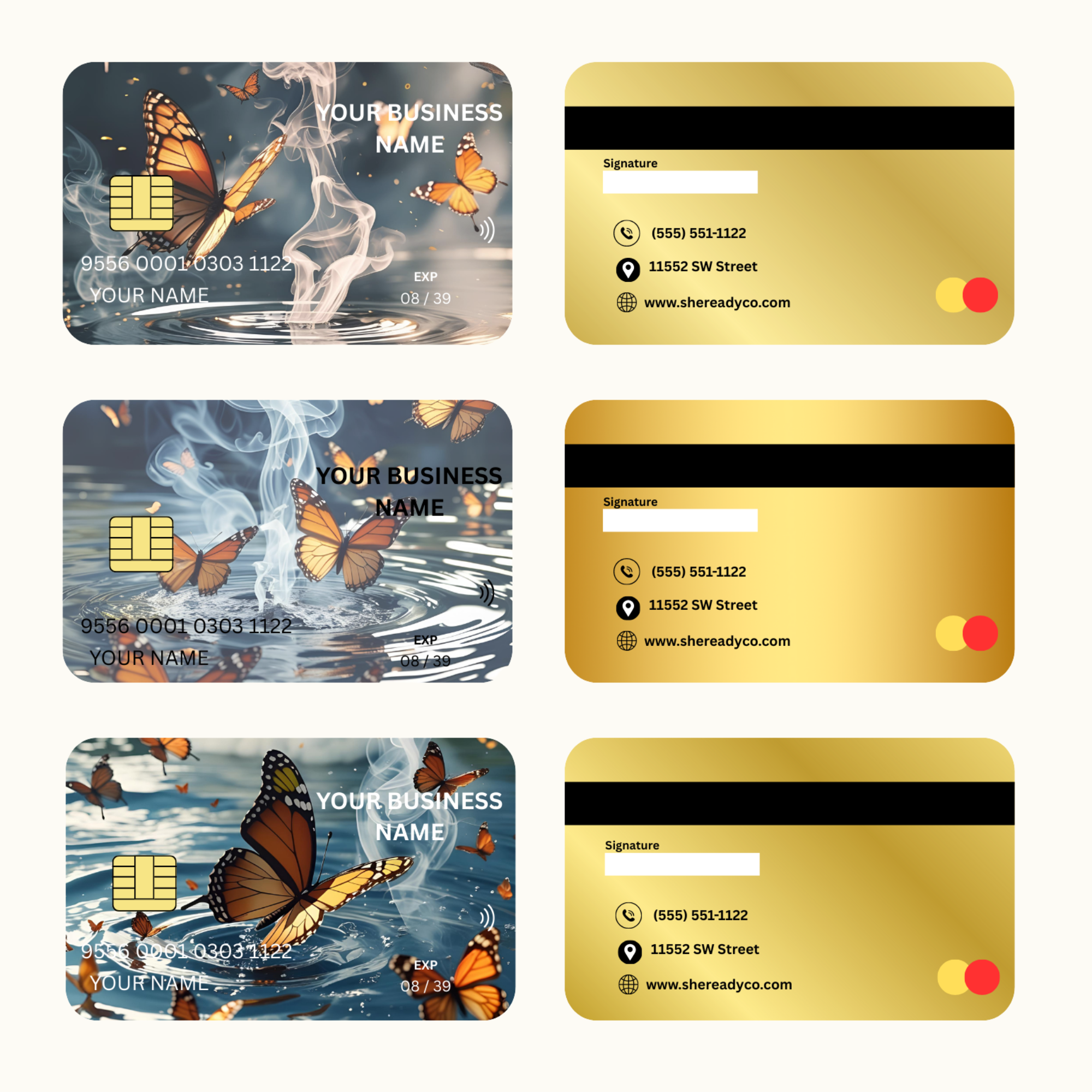 Credit Card Business Card Canva Template – Drag And Drop (Rounded Corners)