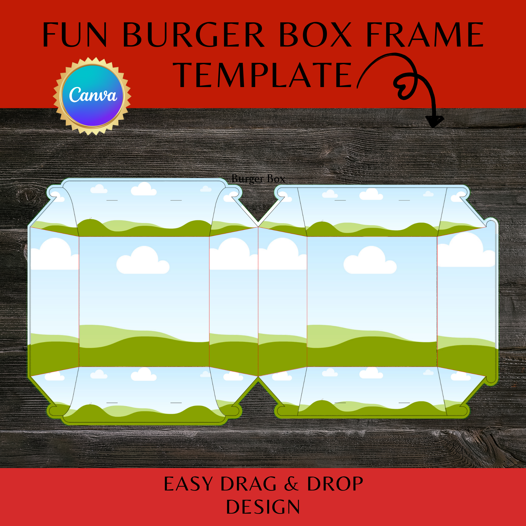 Fun Burger Box Frame Template