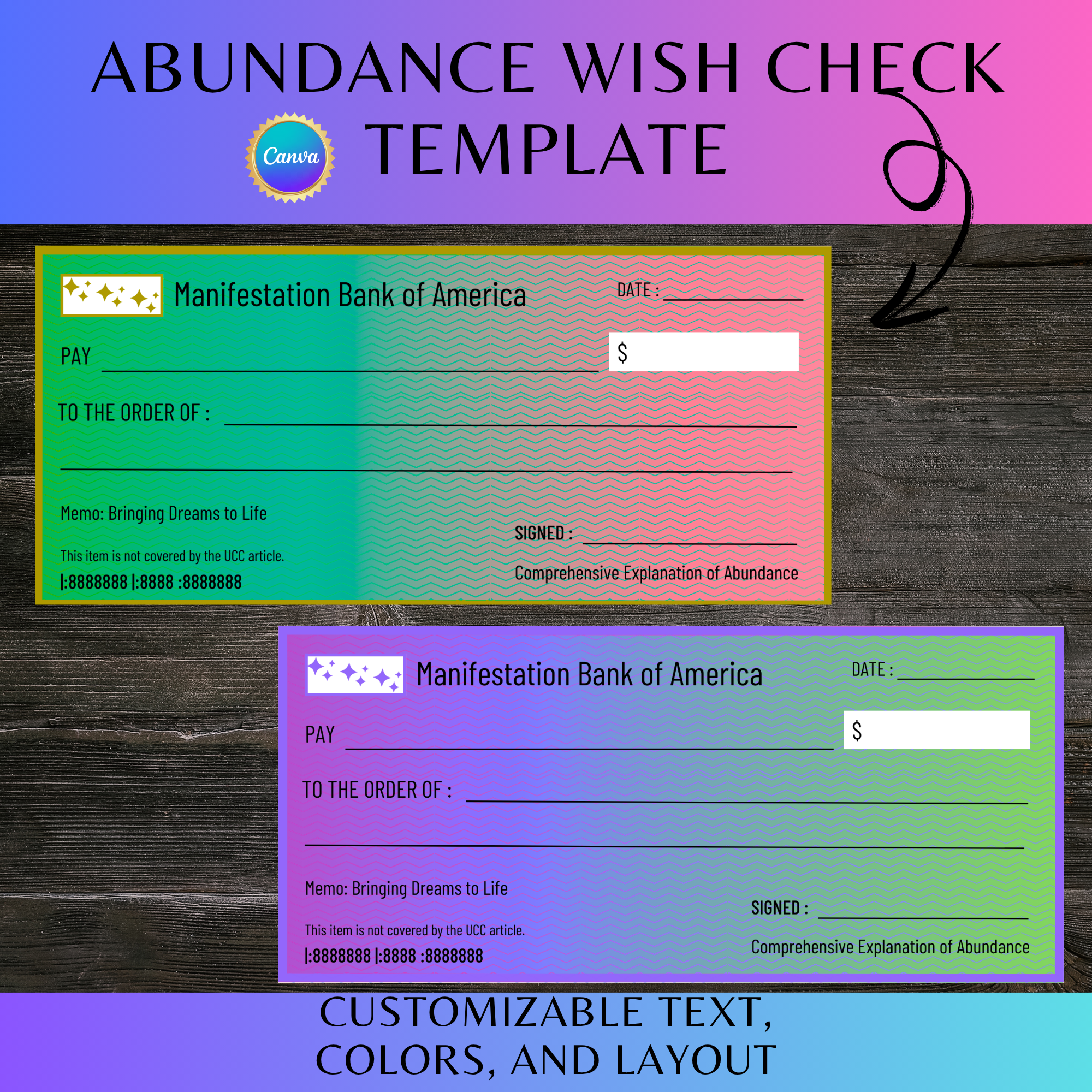 Abundance Wish Check Template