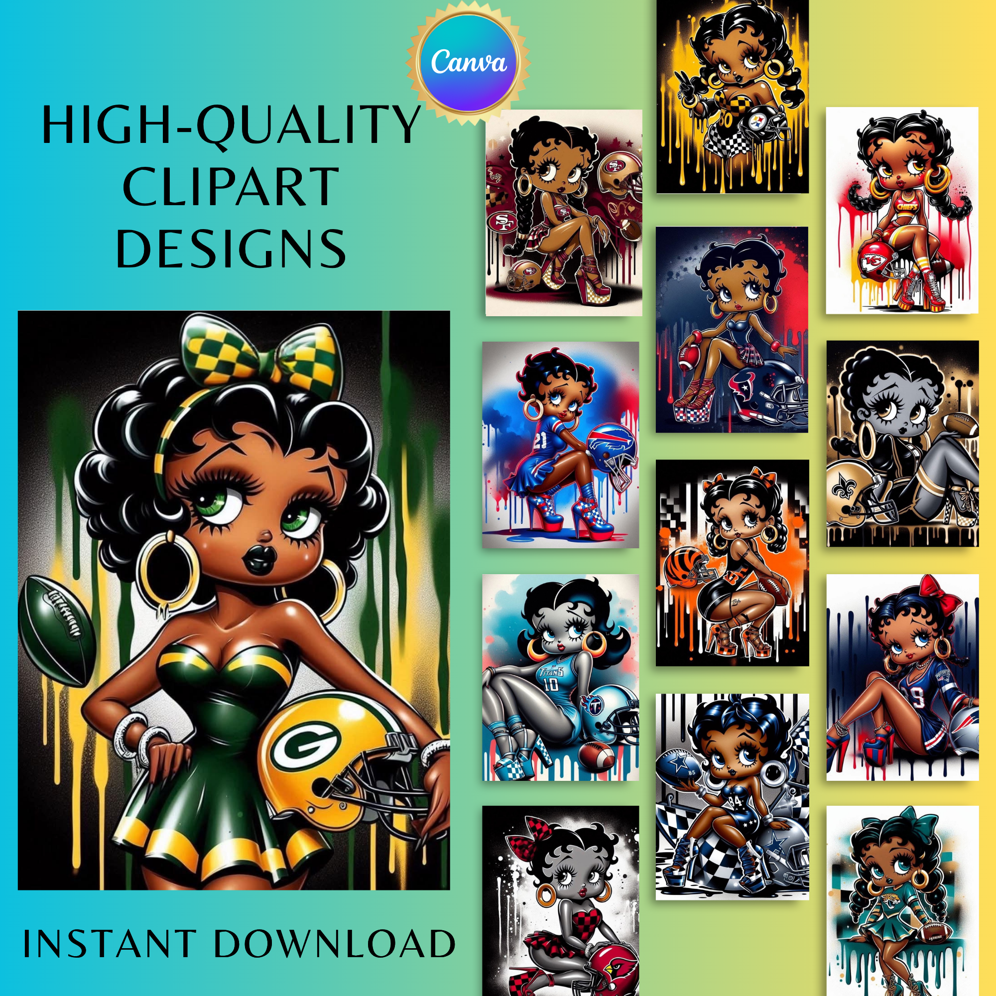 Betty Boo Clipart Bundle