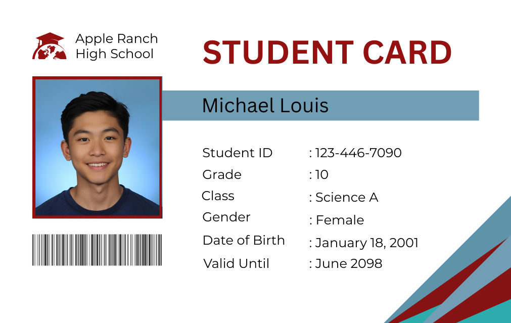 Student ID Card Duo Template