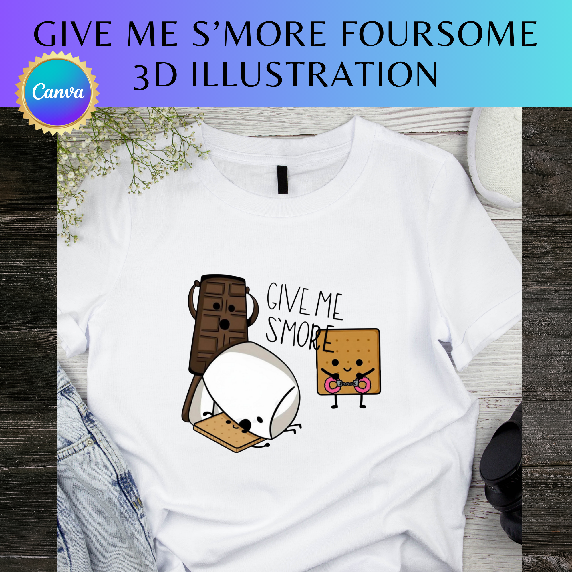  Give Me S’more Foursome  3D Illustration