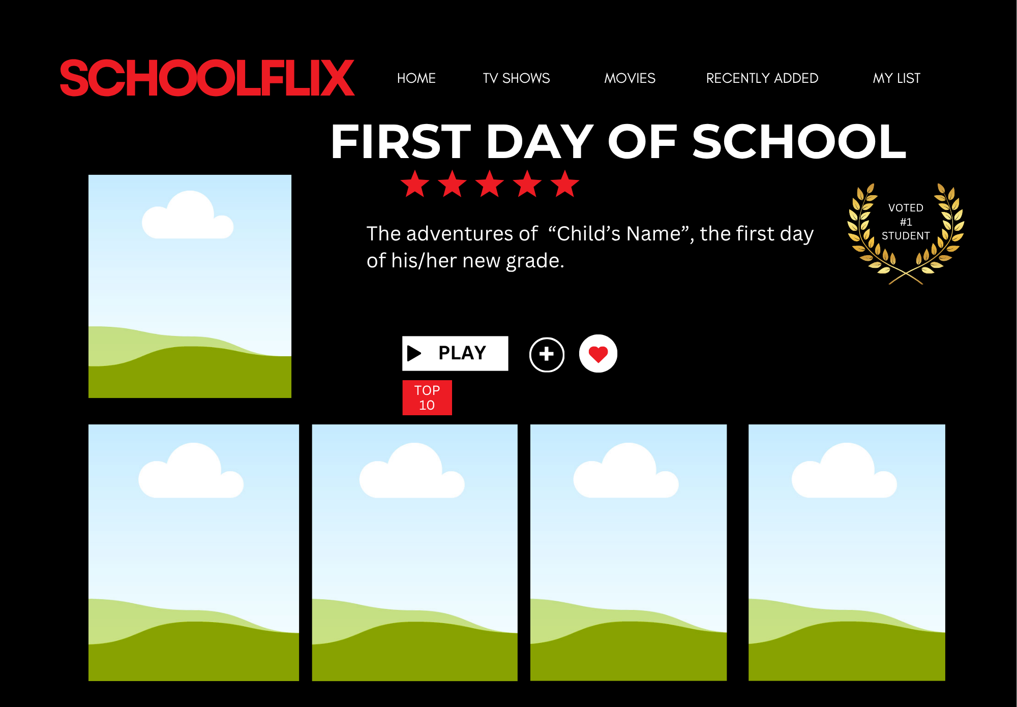 First Day Of Schoolflix Template