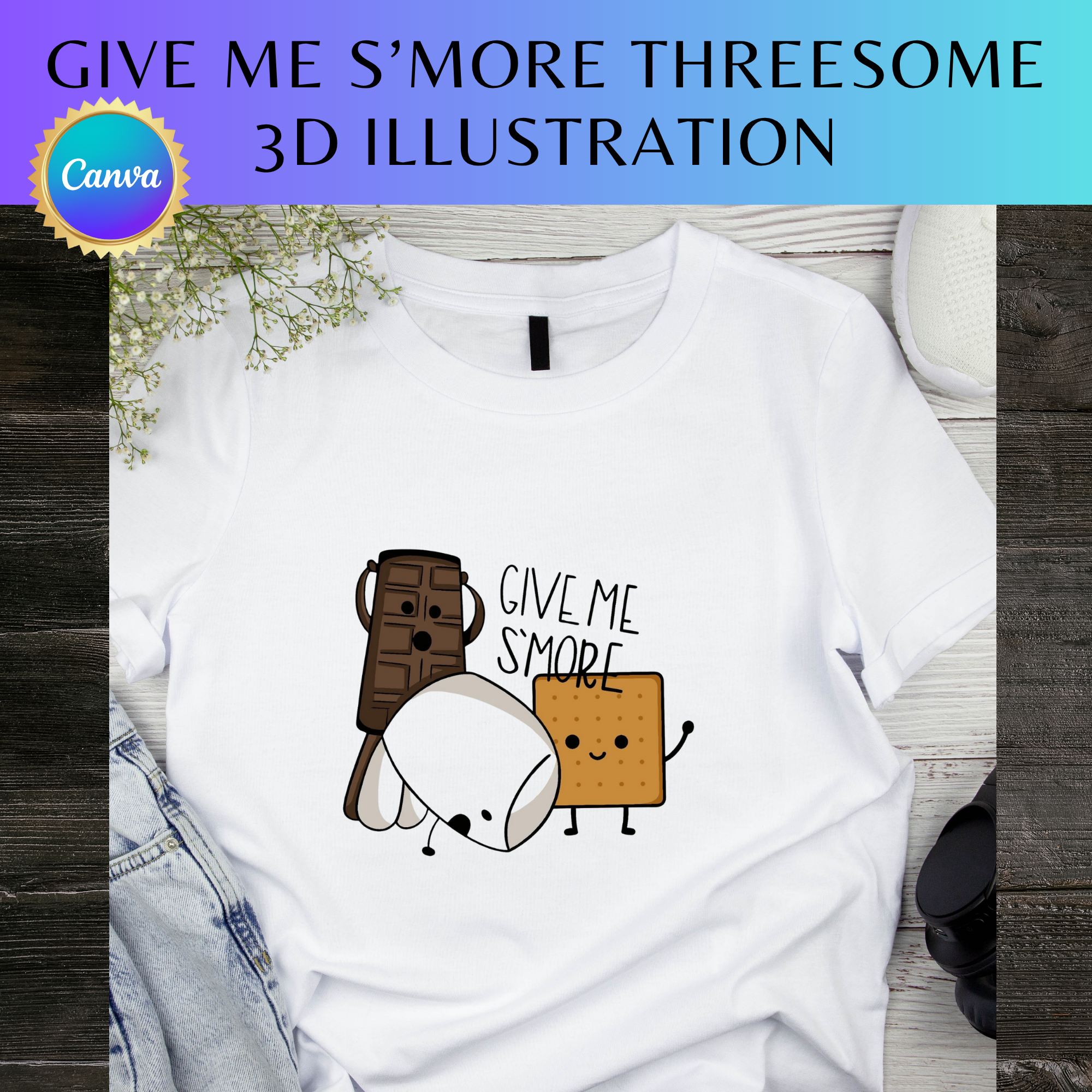 Give Me S’more Threesome 3D Illustration