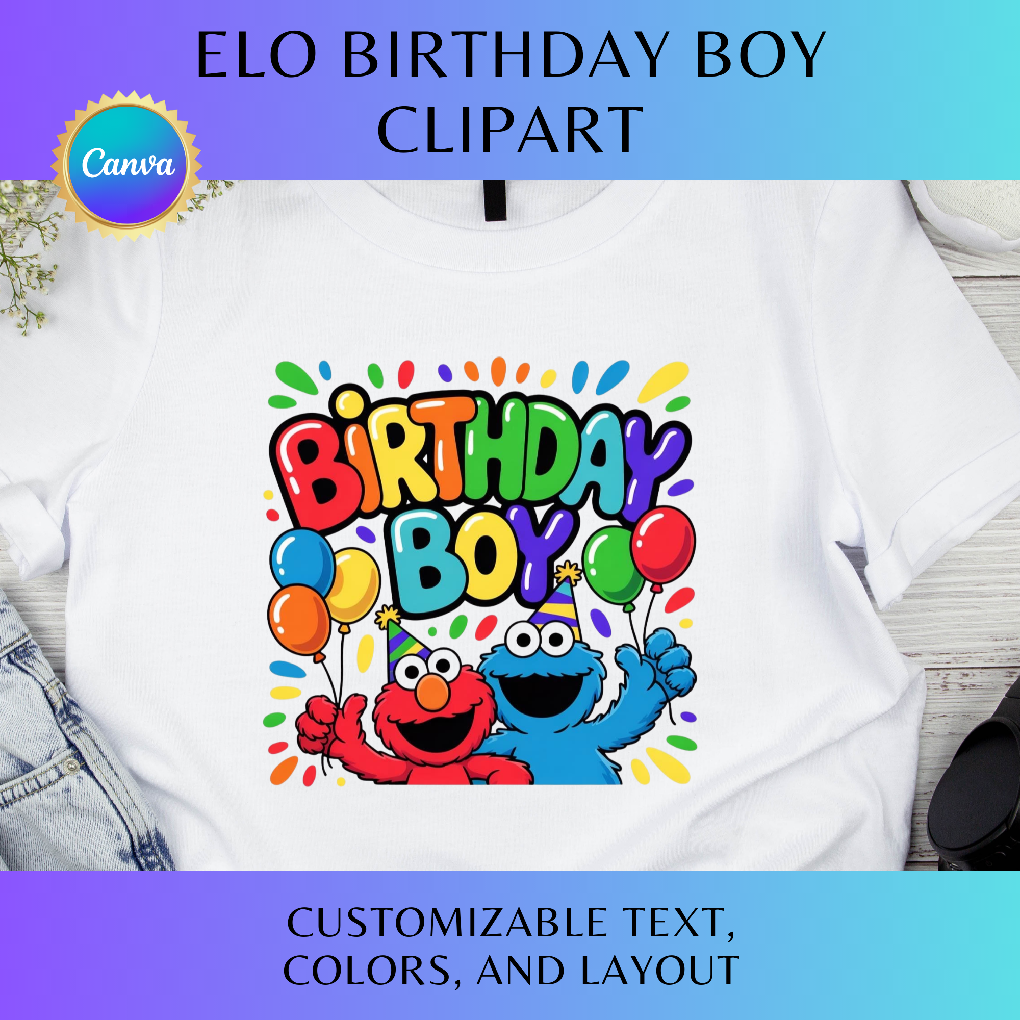 ELO Birthday Boy Clipart Pack