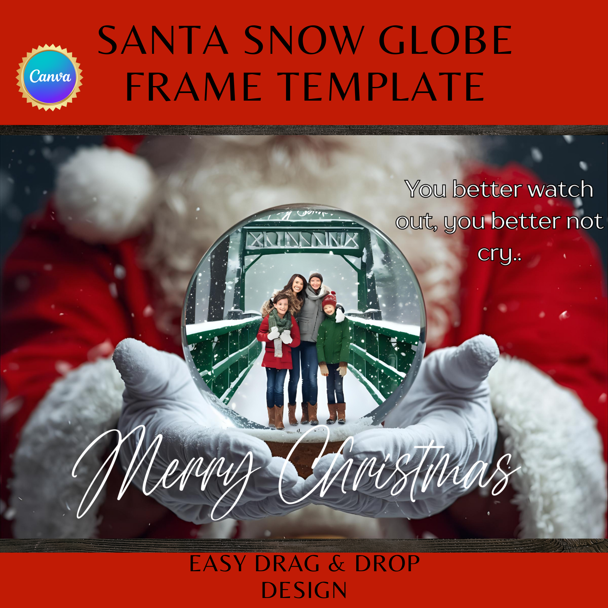 Santa Snow Globe Frame