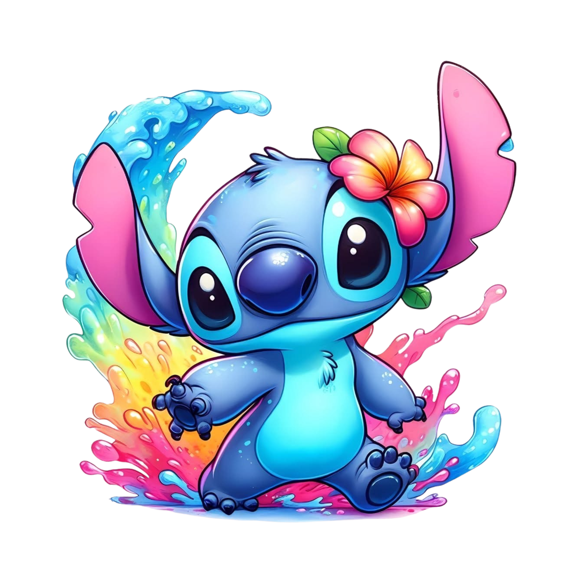 Stitch Watercolor Splash Clipart