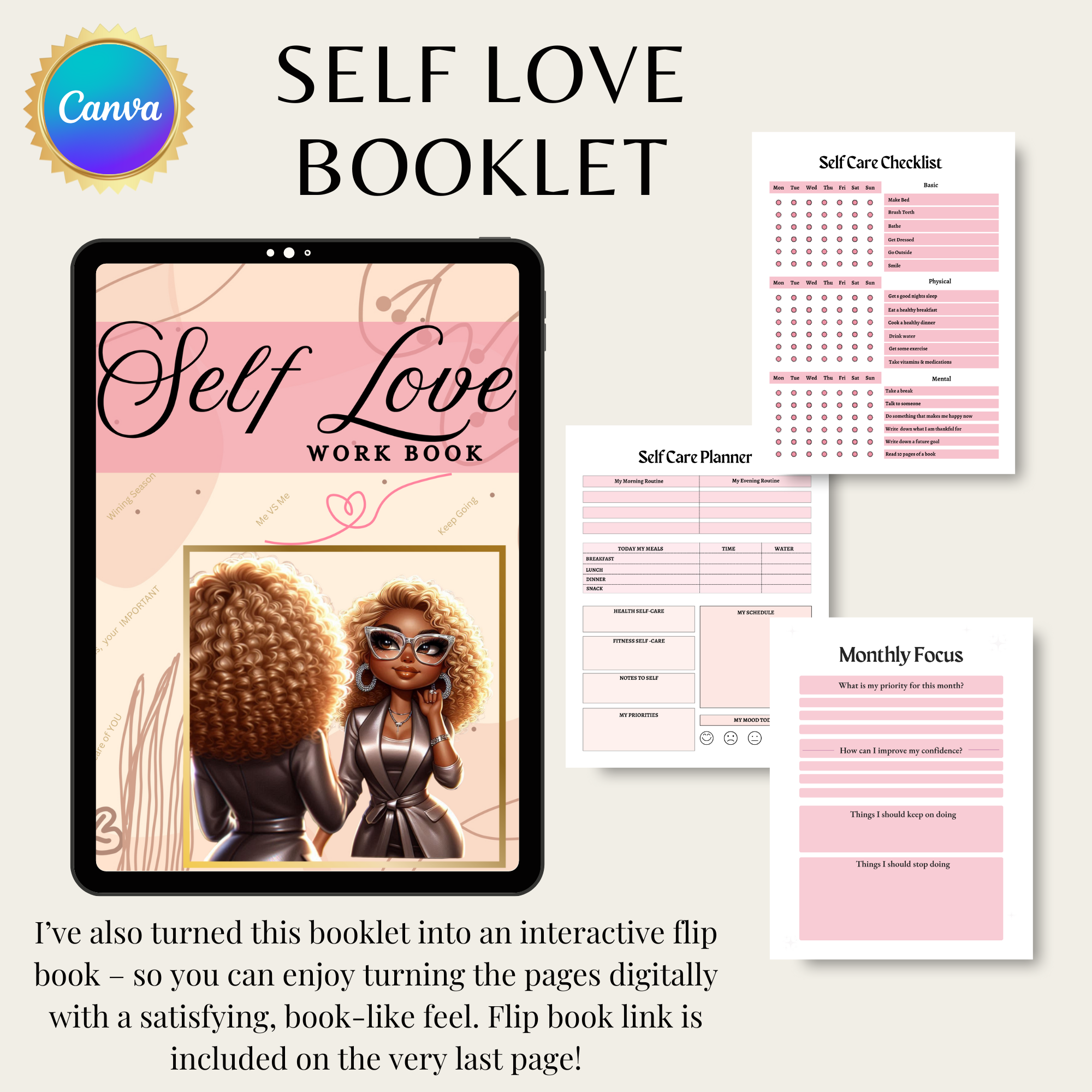 Self Love Booklet – 34 Pages of Pure Self-Care Bliss