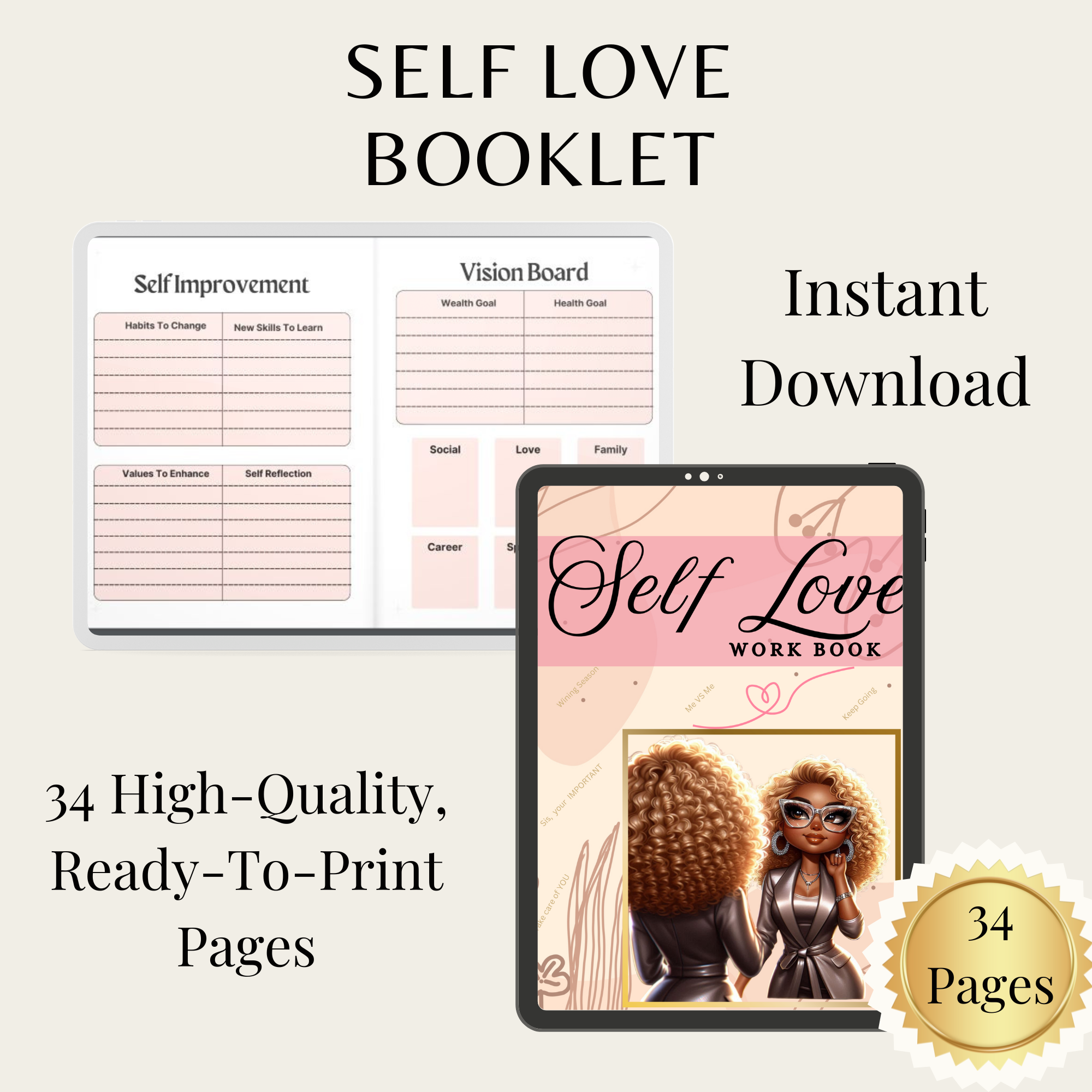 Self Love Booklet – 34 Pages of Pure Self-Care Bliss