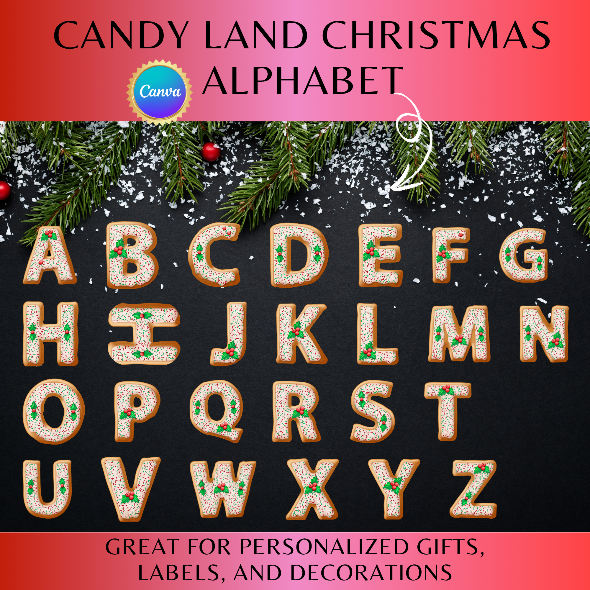 Candy Land Christmas Alphabet 