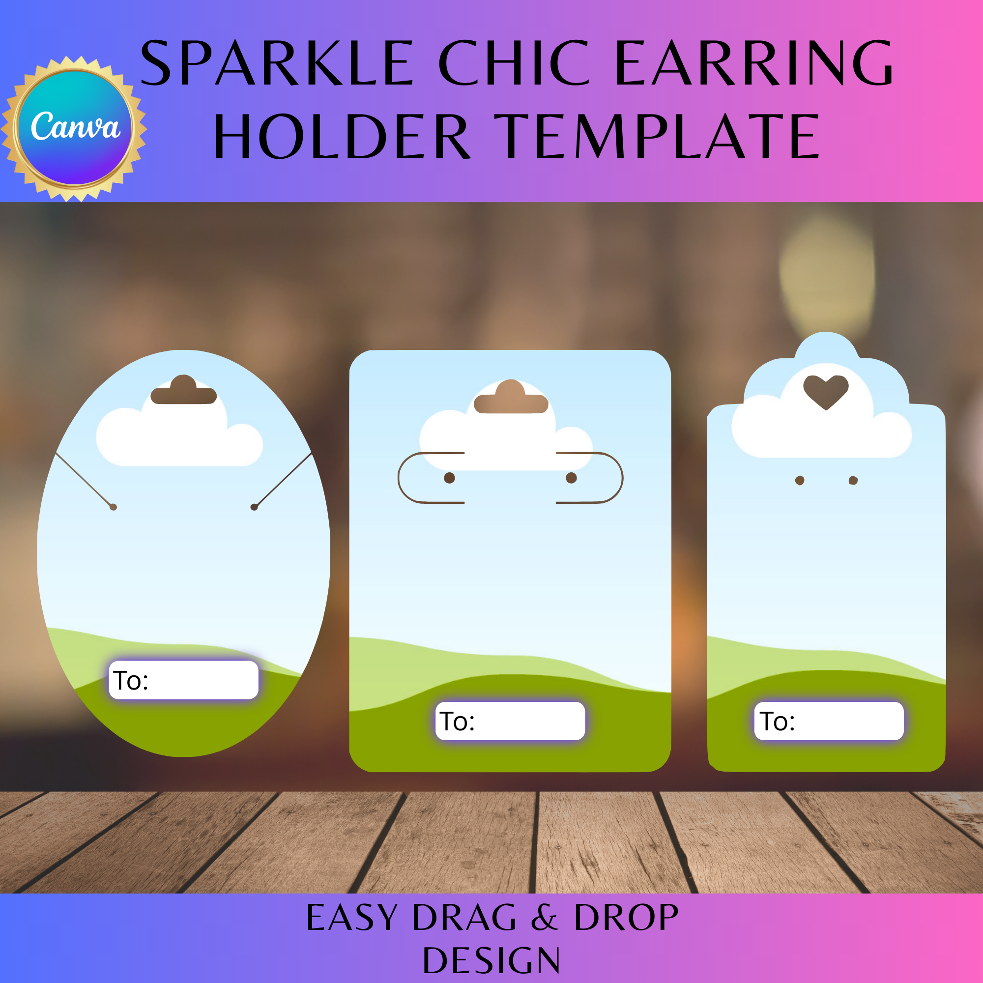 Sparkle Chic Earring Holder Template Bundle